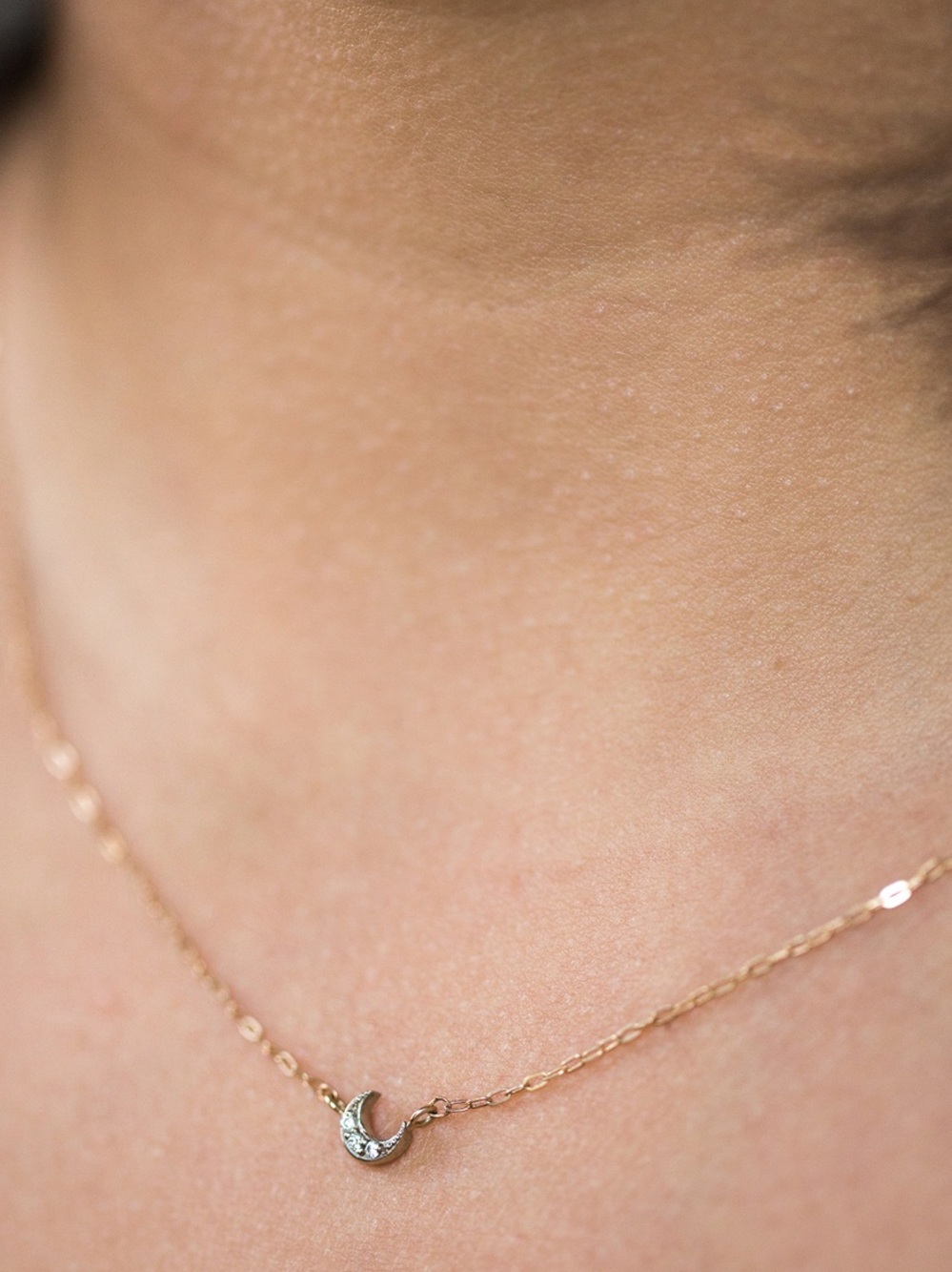 Catbird Yayoi Forest tiny crescent mood necklace